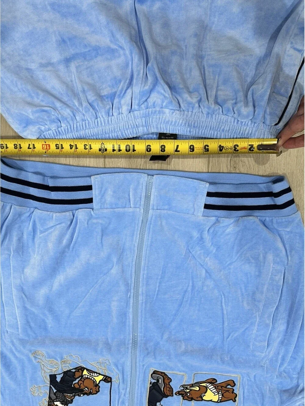 Raw Blue Tracksuit Mens 2XL/3XL Blue Y2K Hip Hop Zip Streetwear Skate